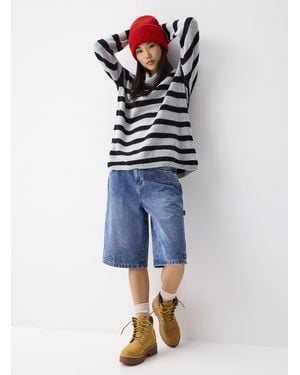 Twik Long Striped Turtleneck - Blue