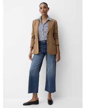 Fidelity Hyacinth Cropped Jean Fit: Wide Leg, High Rise - Blue
