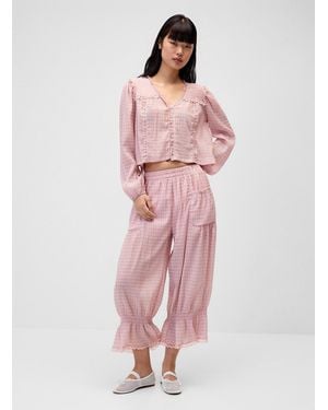 Twik Checkered Bloomer Pant - Pink
