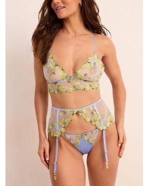 NETTE ROSE Apple Embroidered Garter Belt - Green
