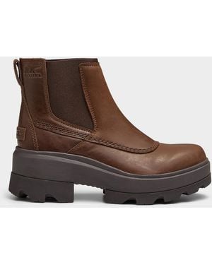 Sorel Joan Frwd Waterproof Brown Leather Chelsea Boots Women