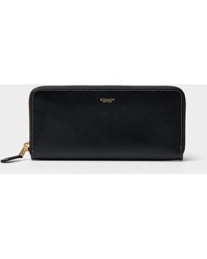 COACH Rear Pocket Leather Wallet - Black