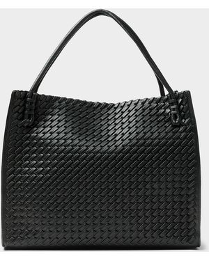 Simon's Braided Square Tote Bag - Black