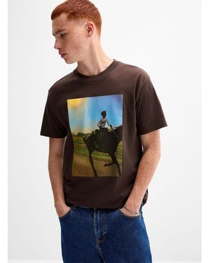 Obey Gem Hale Equestrian Print T - Brown