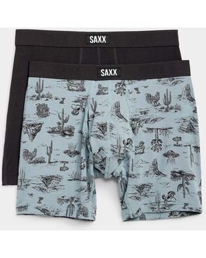 Saxx Underwear Co. 6" Black/american West Boxer Briefs Vibe Xtra Set Of 2 - Blue