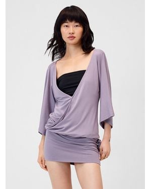 Motel Crossover Neckline Drop - Purple