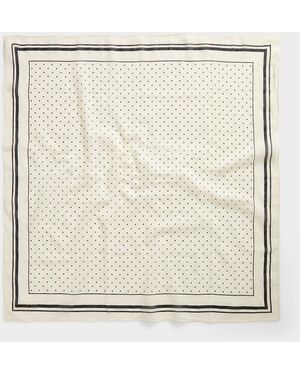 Part Two Striped And Dotted 100% Cotton Scarf - Natural