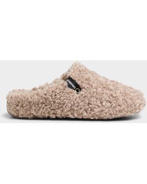 Verbenas Bouclé Mule Slippers - Natural