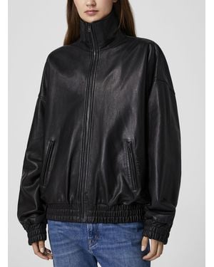 Acne Studios Oversized Leather Jacket - Black