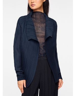 Issey Miyake Woolly Pleats Cardigan - Blue