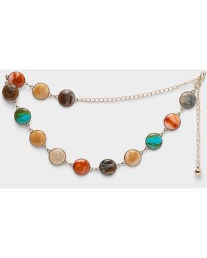 Simon's Multicolour Marbled Medallion Belt - White