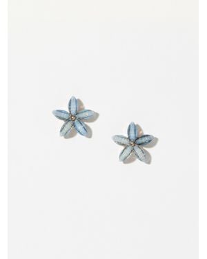 Simon's Gleaming Flower Earrings - Blue