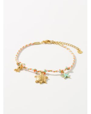 Simon's Sea Charm Cord Anklet - White