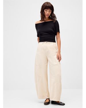 Twik Barrel Jean Fit: Barrel Leg, High Rise - White