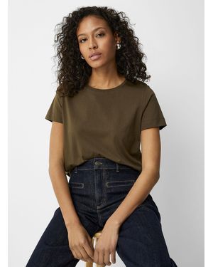 Contemporaine Solid Supima Cotton Jersey Tee - Brown