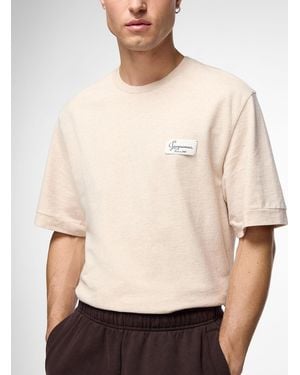 Jacquemus Montaigne Cursive Signature Label T - Natural