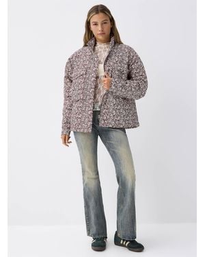 Twik Isabella Floral Quilted Jacket - Gray