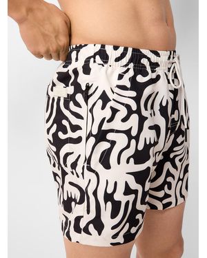 Oas Loefy Fluid Abstraction Swim Trunk - Black