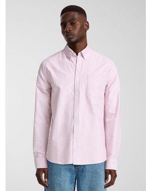 Le 31 Striped Oxford Shirt Modern Fit - Pink