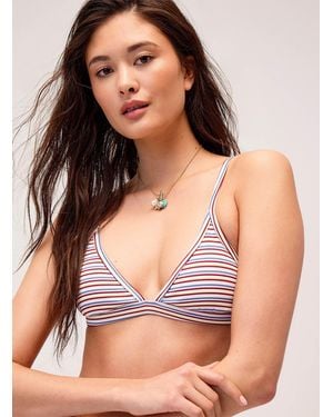 Simon's Trimmed Rib Straight Strap Triangle Top - Multicolour
