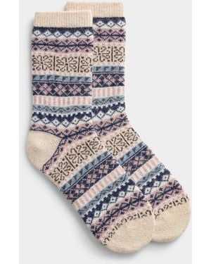 Simon's Fair Isle Wool Socks - Natural