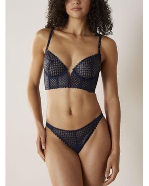LIVY Chanzy Geometric Embroidery Thong Nylon - Black