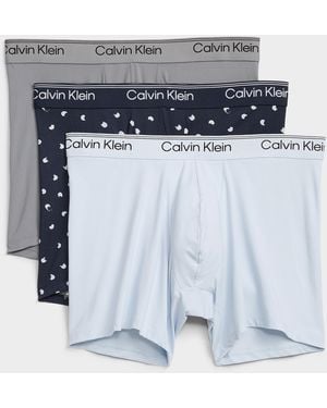 Calvin Klein 5" Grey/dotted/white Stretch Microfibre Boxer Briefs 3 - Blue