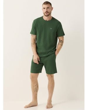 Lacoste Green Waffled Lounge Short