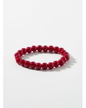 Simon's Monochrome Bead Bracelet - Red