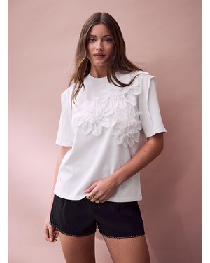 Icône Embossed Flowers Casual T - Pink