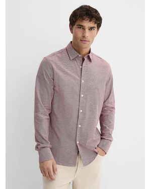 Le 31 Optical Houndstooth Shirt Modern Fit - Purple