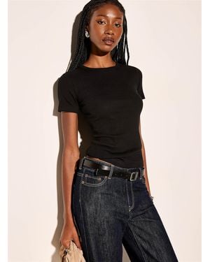 JJXX Plain Fitted Ribbed T - Black