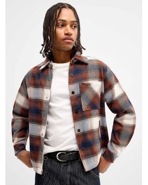 KUWALLA Heavyweight Check Herringbone Tweed Overshirt - Grey