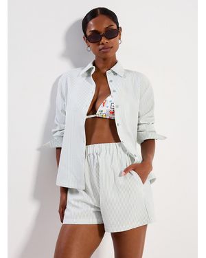 Simon's Seersucker Boxer Short - White
