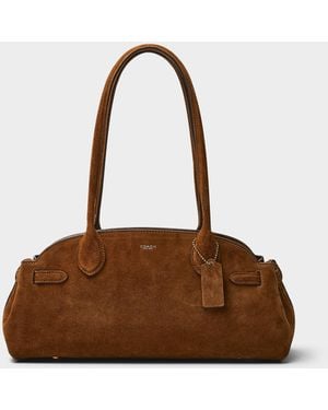 COACH Tabby Soft Suede Shoulder Bag - Brown
