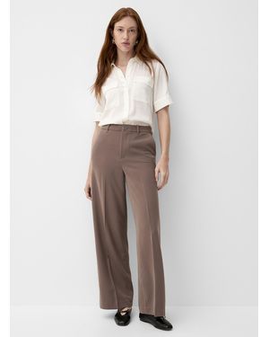 Contemporaine Sleek Flowy Pant Fit: Wide Leg, Super High Rise - Grey
