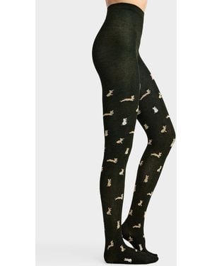 Simon's Soft Rabbit Knit Tights Import From Italy - Grey