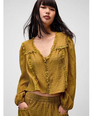 Twik Checkered Babydoll Shirt - Yellow