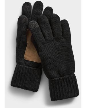 Le 31 Suede Palm Knit Gloves - Black