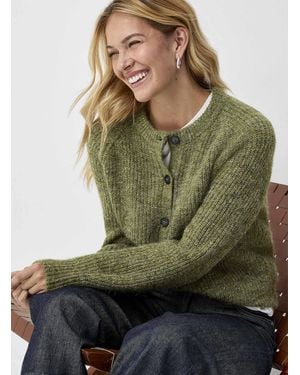 Contemporaine Soft Colorful Threads Cardigan - Green