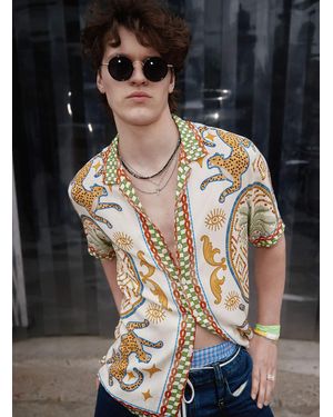 KUWALLA Leopard Mosaic Camp Shirt - Multicolour