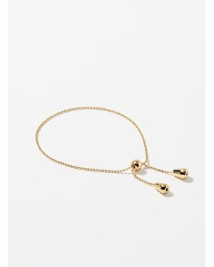 Pilgrim Adjustable Beaded Fine Chain Bracelet X Eva Meloche Collection - Natural