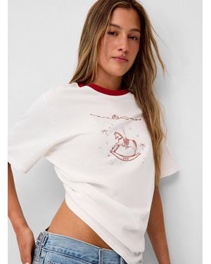 Twik Coquettish Horse Oversized T - White