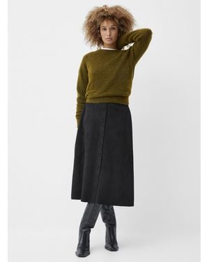 Contemporaine Buttoned Faux - Black