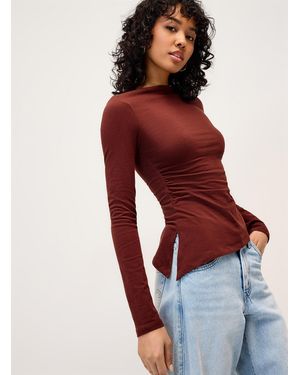 Twik Asymmetrical Hem Boat - Red