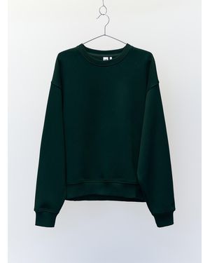 Twik Crew Neck Fleece Sweatshirt Relaxed Fit - Green