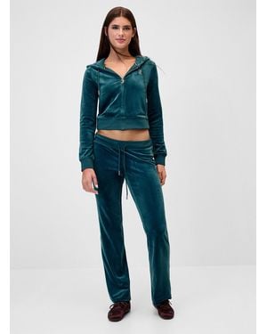 Juicy Couture Diamond Logo Velvet Pant - Blue