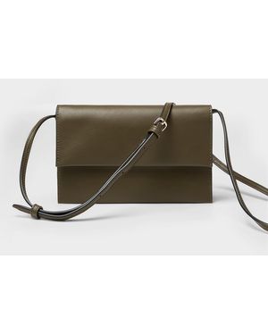 Simon's Crossbody Rectangular Folding Wallet - Brown