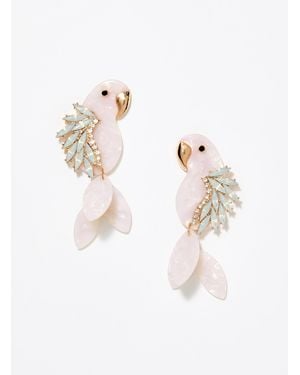 Simon's Prestigious Bird Long Earrings - White