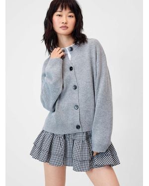 Twik Oversized Buttons Boxy Cardigan - Grey
